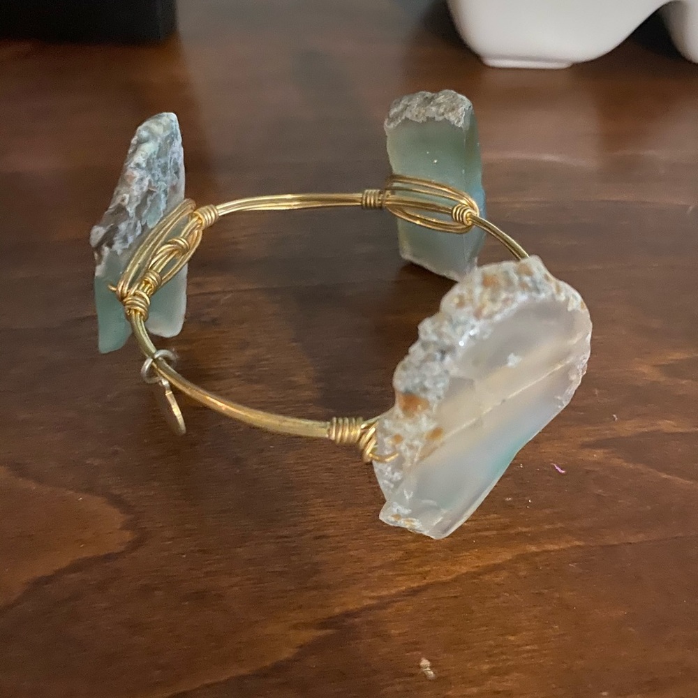 Ocean colored gemstone bracelet